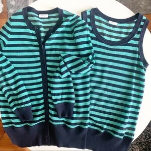 Akris Punto Striped Knit Cardigan 2 Piece Set Women’s US Size 6